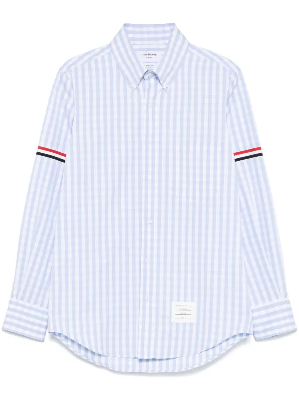 Thom Browne チェック シャツ | ブルー | FARFETCH JP