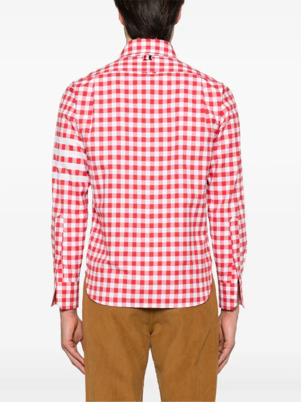 Thom Browne gingham-check Flannel Shirt | Red | FARFETCH