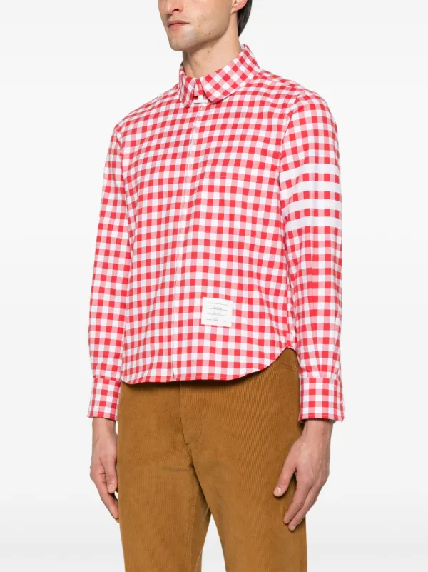 Thom Browne gingham-check Flannel Shirt | Red | FARFETCH