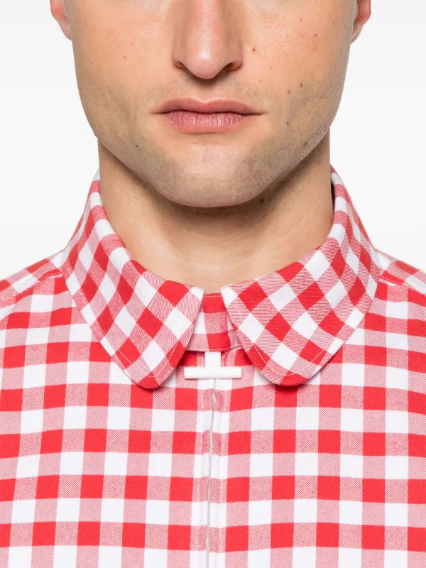 Thom Browne gingham-check Flannel Shirt | Red | FARFETCH