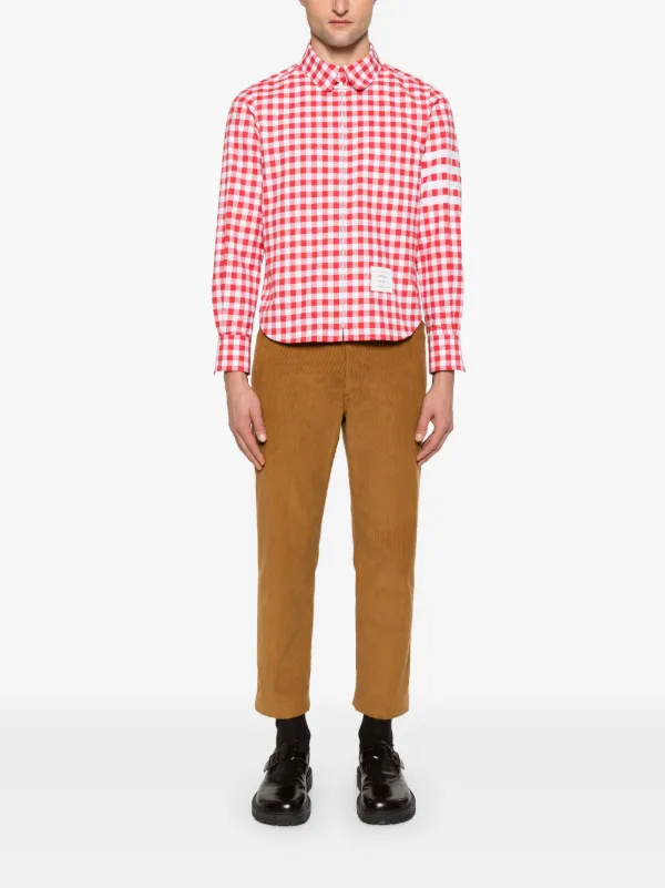 Thom Browne gingham-check Flannel Shirt | Red | FARFETCH