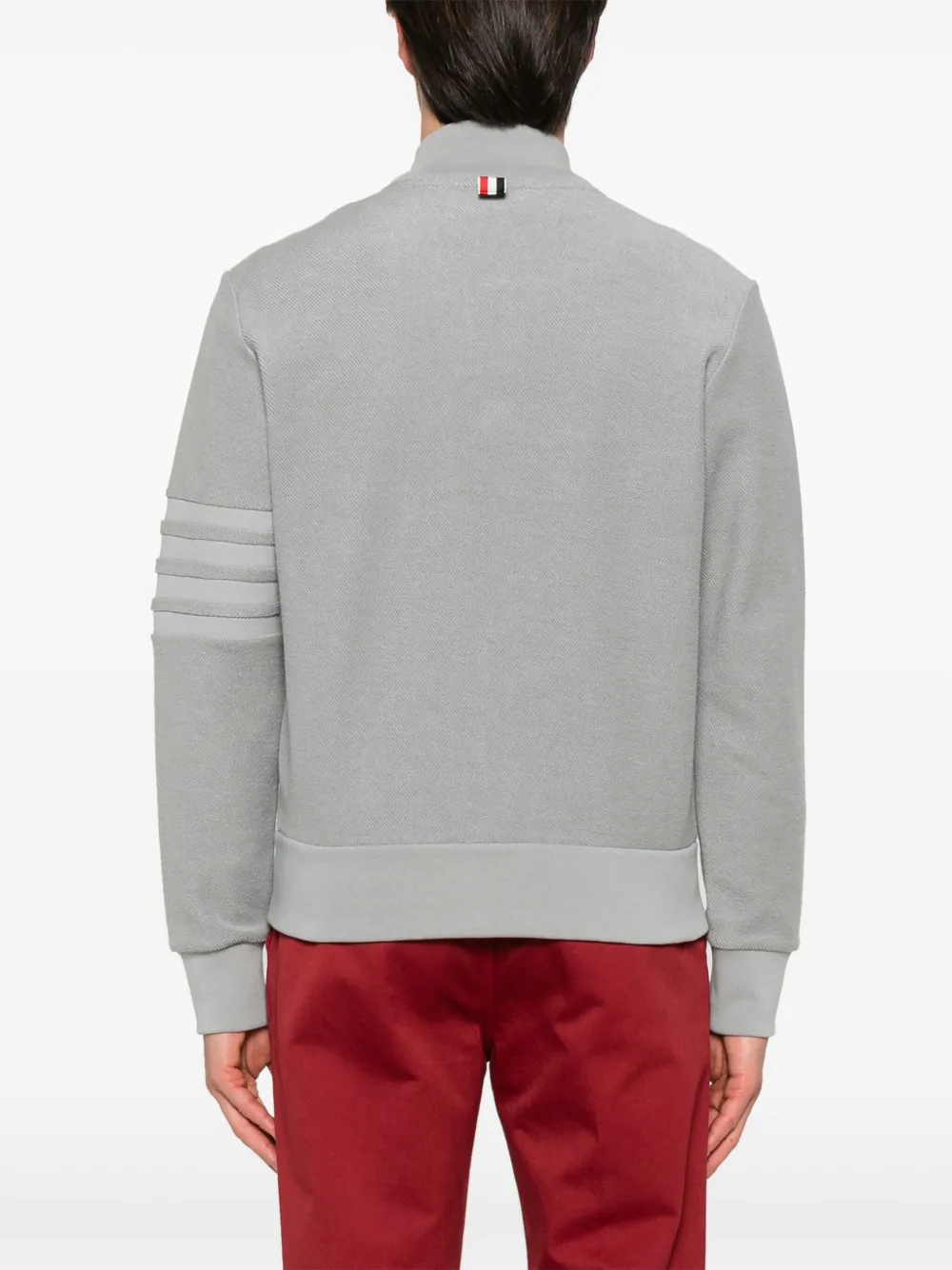 Thom Browne Sweater met 4 strepen en rits Grijs