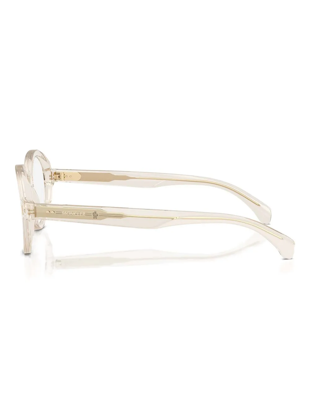 Moncler Eyewear round-frame transparent glasses Beige
