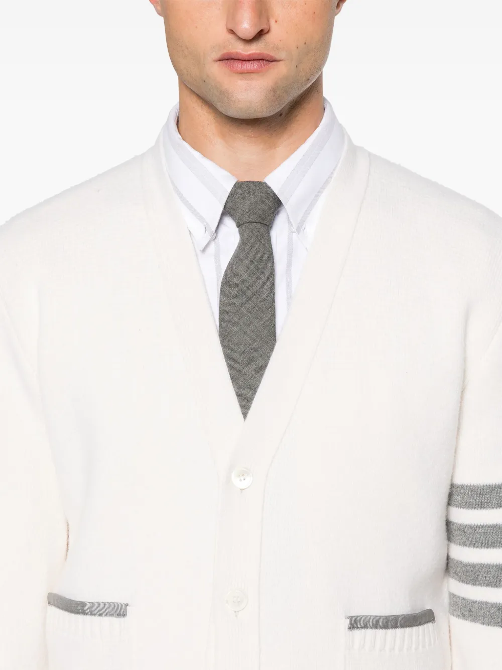 Thom Browne Vest met 4 strepen Wit
