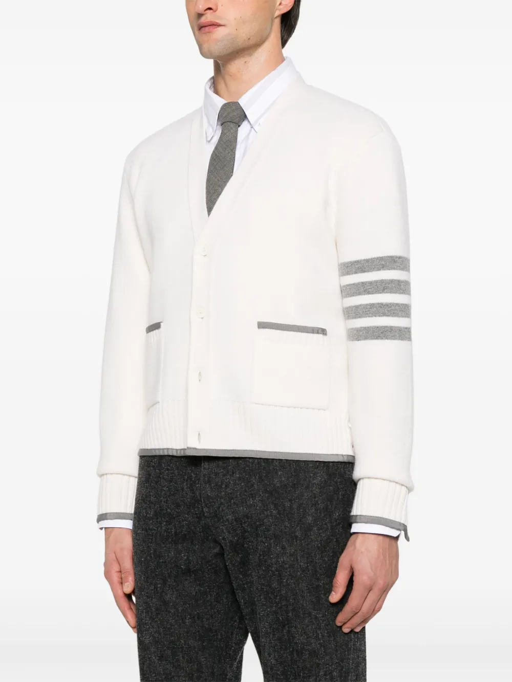 Thom Browne Vest met 4 strepen Wit