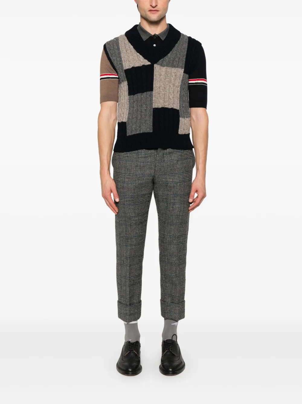 Thom Browne Patchwork-Pullunder mit Zopfmuster | Tops & Tanktops | Image 2