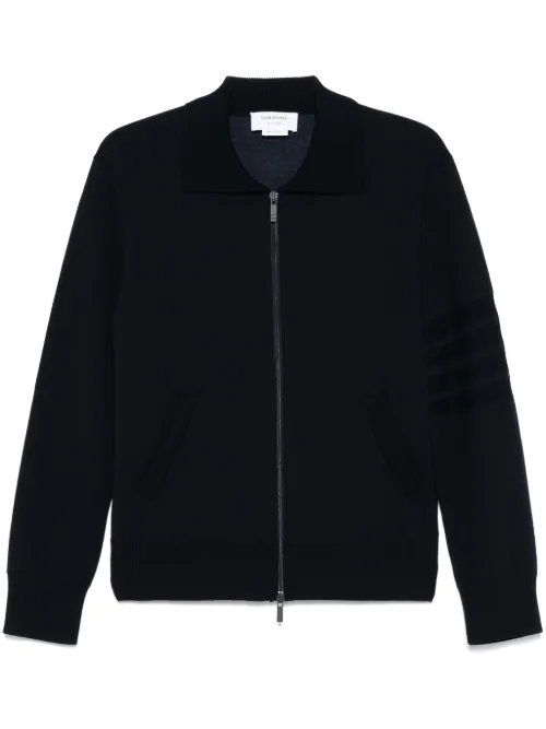 Cardigan zippé à détail 4 bandes signature - Thom Browne - Modalova