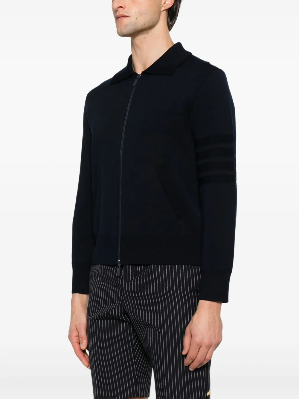 Thom Browne Gestreept vest met rits Blauw