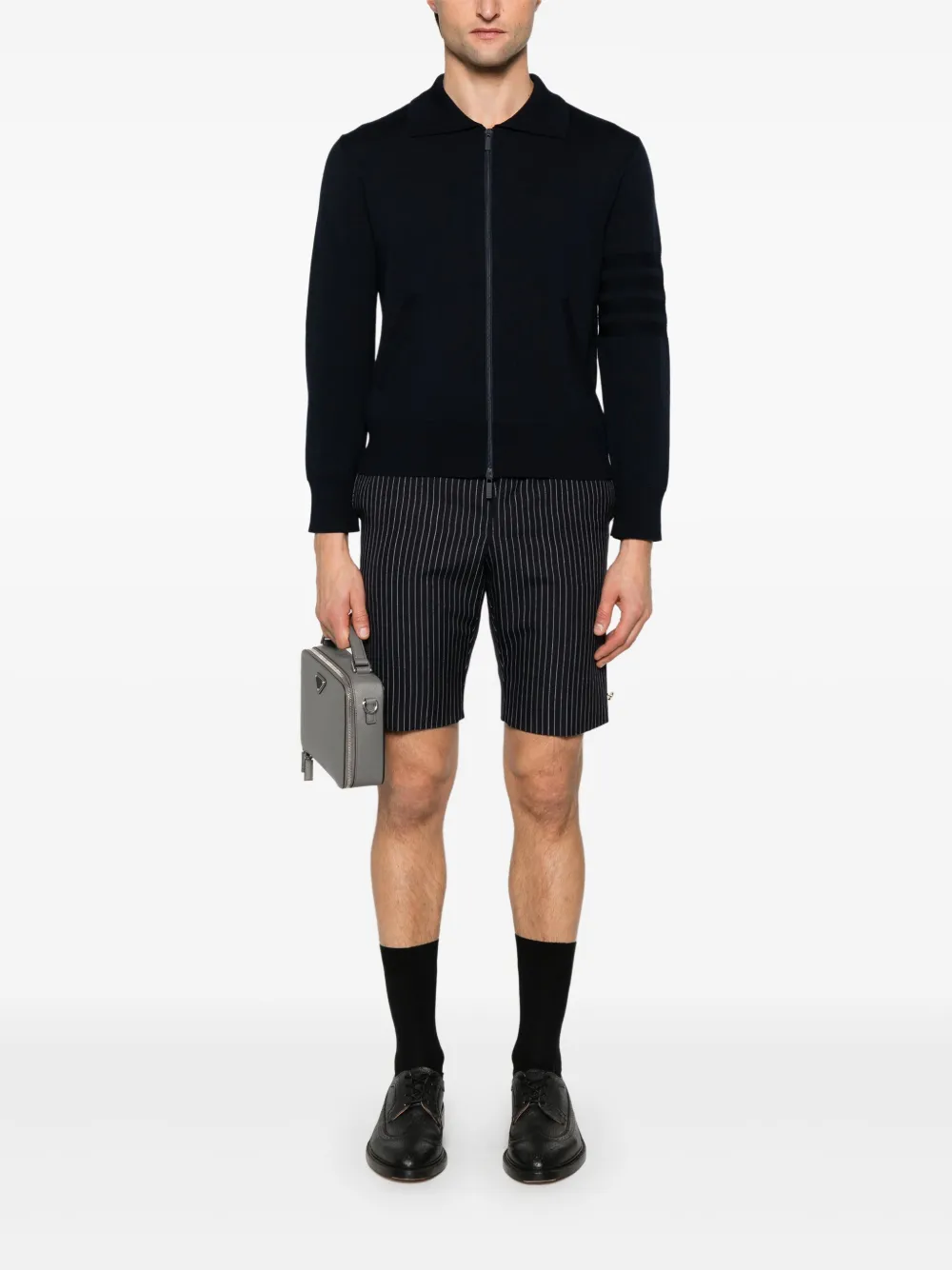 Thom Browne Gestreept vest met rits Blauw