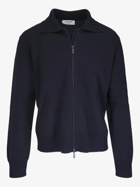 Thom Browne 4-Bar stripe zipped cardigan
