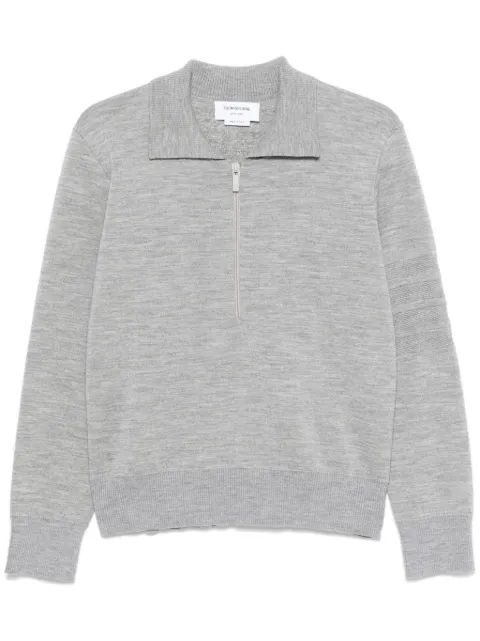 Thom Browne 4-Bar stripe zipped polo shirt