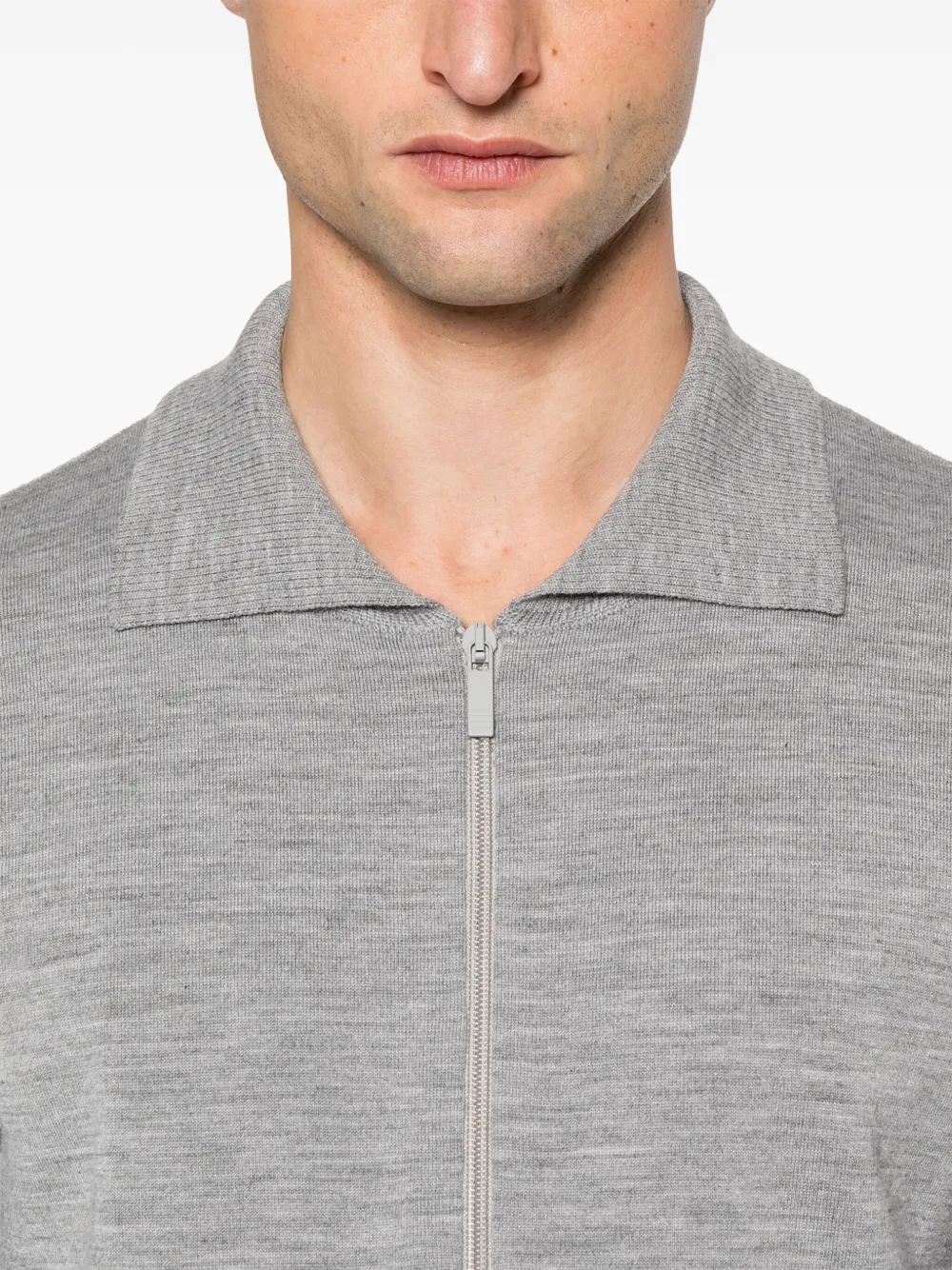 Thom Browne Poloshirt met vier strepen en rits Grijs