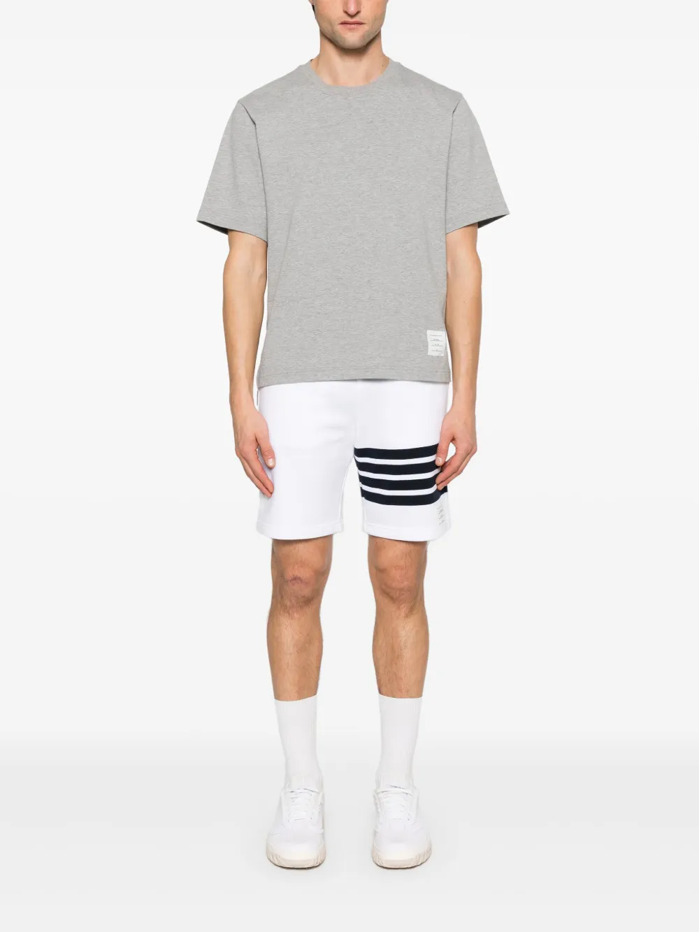 Thom Browne T-shirt met RWB-streep detail - Grijs