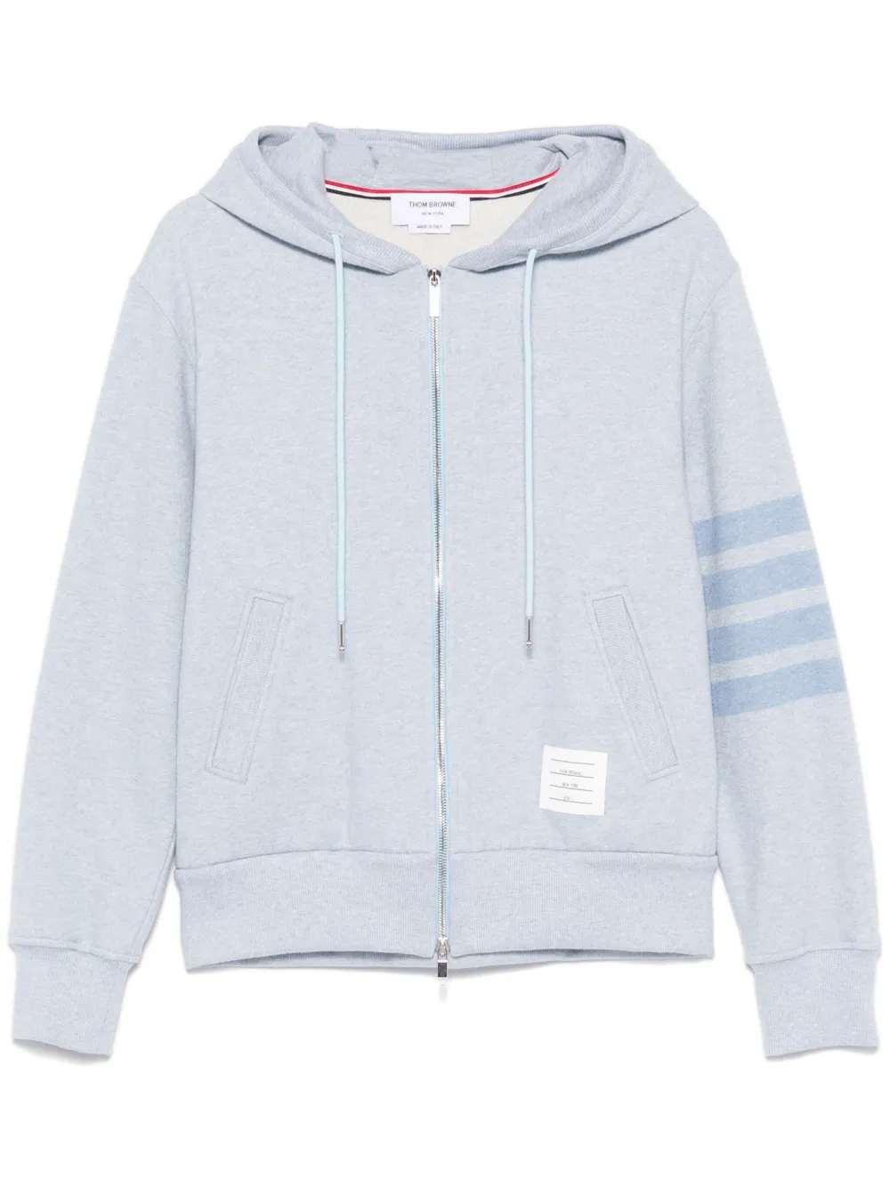 Thom Browne Hoodie met strepen en rits Blauw