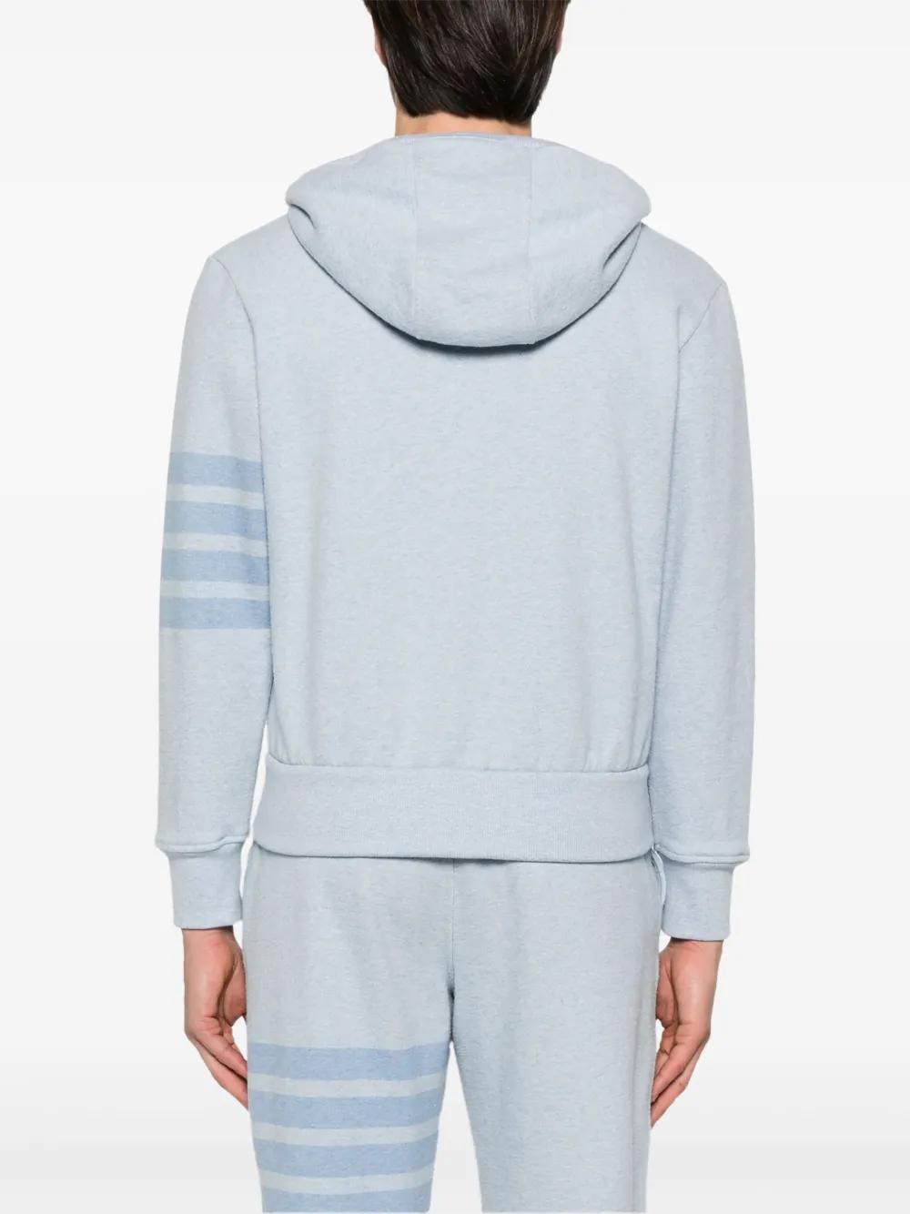 Thom Browne Hoodie met strepen en rits Blauw