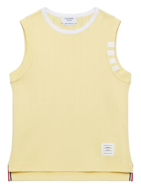 Thom Browne Kids pointelle cotton tank top