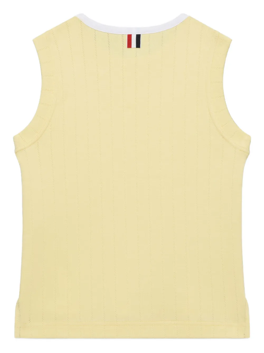 Thom Browne Pointelle Cotton Tank Top In Neutral