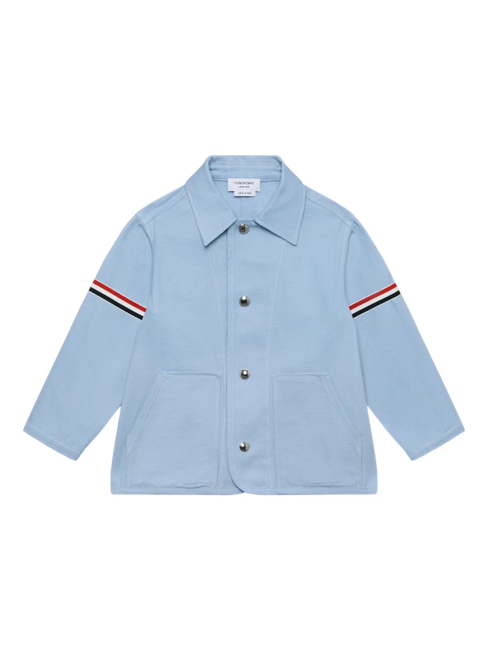 Thom Browne Kids Shirt met gestreepte mouwen Blauw