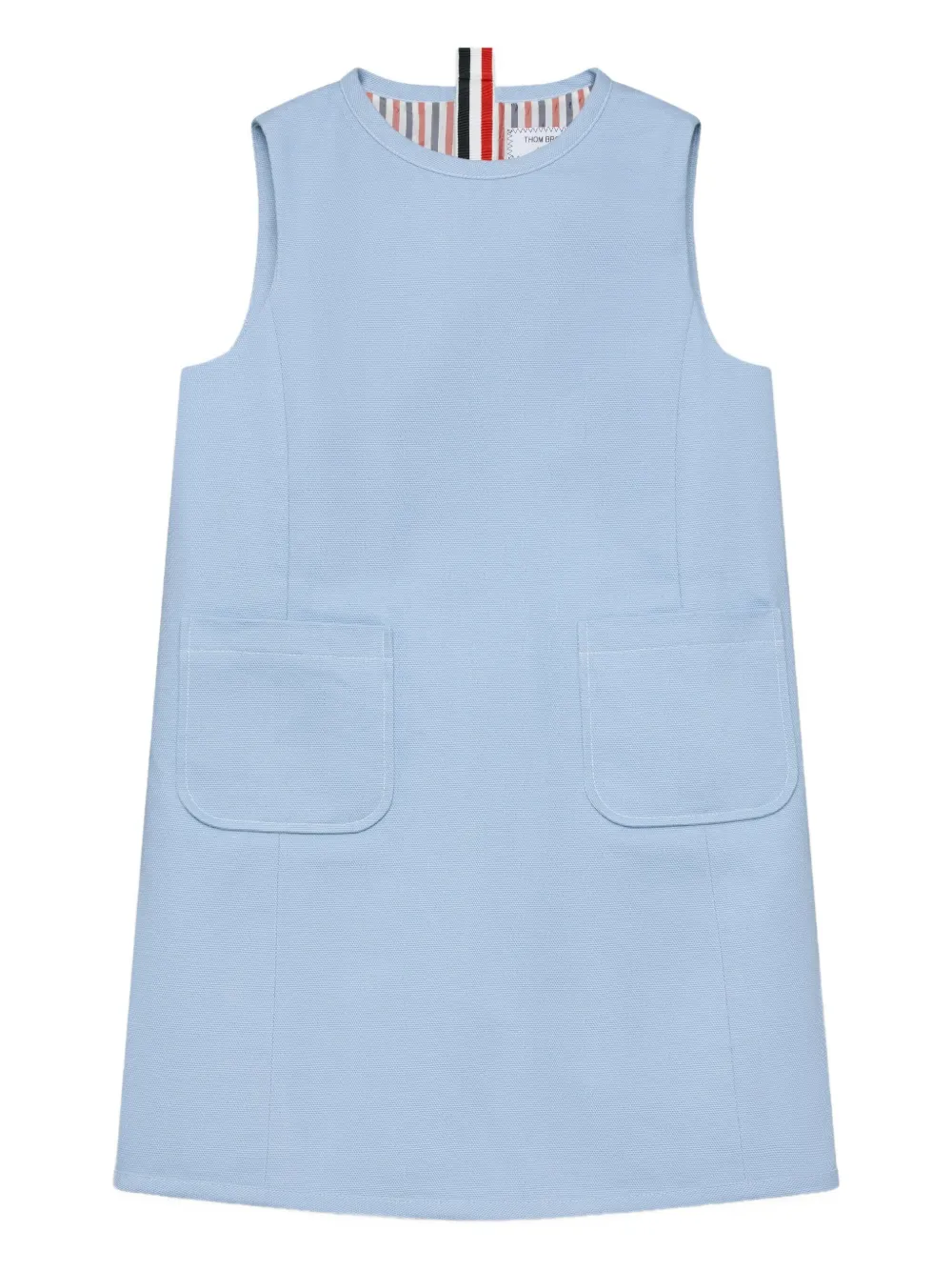 Thom Browne Kids Mouwloze jurk met zakdetail Blauw