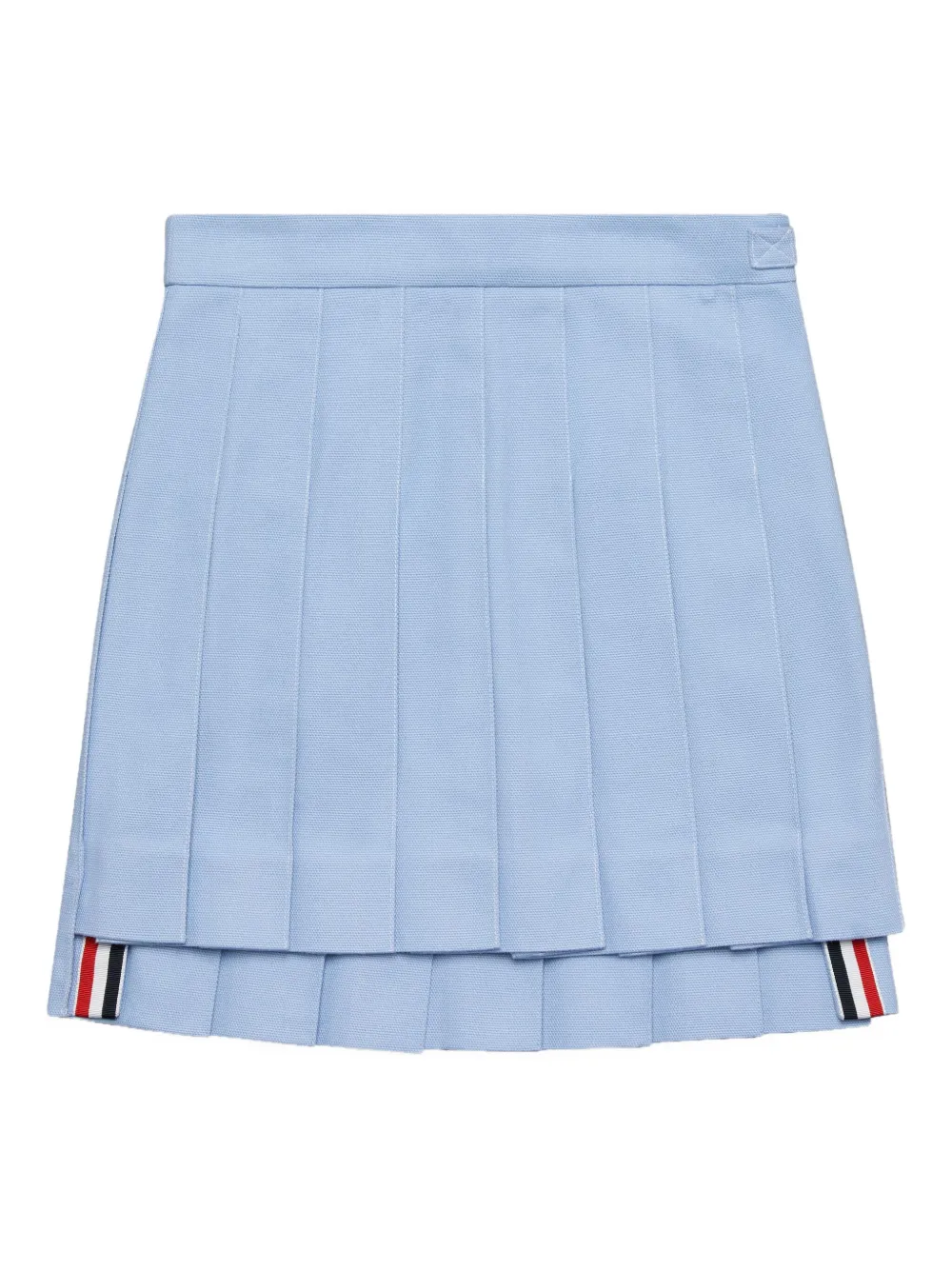 Thom Browne Kids pleated dropped-back hem mini skirt | Blue | Image 1