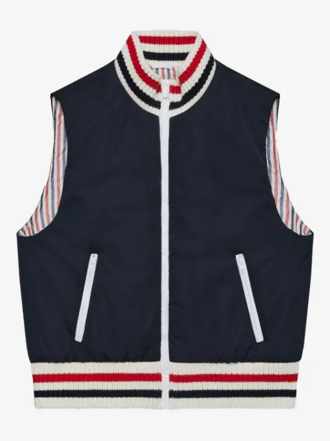 Thom Browne Kids chaleco capitonado de canalé