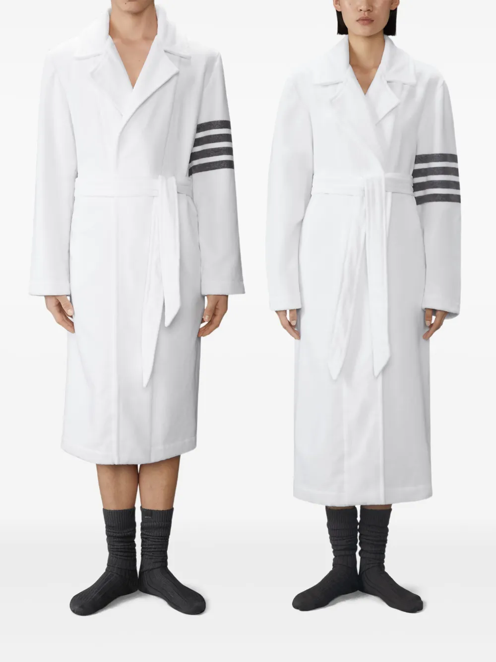 Thom Browne Vestaglia con dettaglio a righe - Bianco