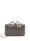 Self-Portrait crystal clutch bag - Silver