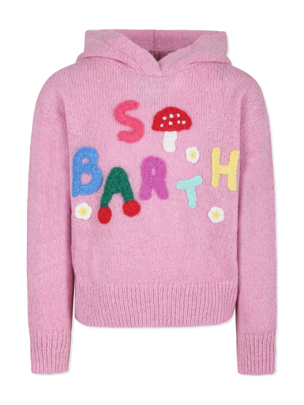 MC2 Saint Barth Kids logo-patch hoodie - Pink