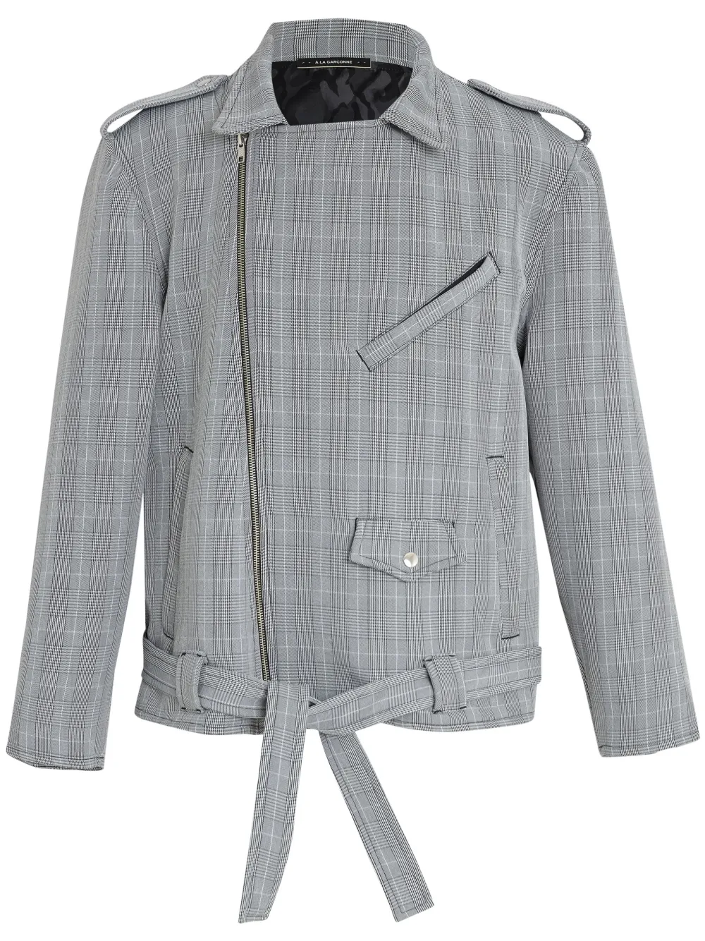 À La Garçonne Jaqueta Perfecto Xadrez | Cinza | Image 1