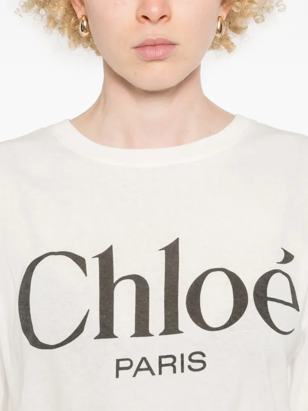 Chloé Logo Cotton T-shirt | White | FARFETCH JO