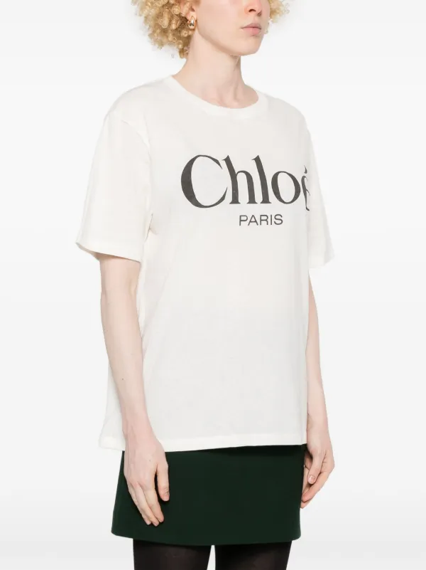 Tシャツ・カットソー CHLOE Women Tops CH25UJH09183 101 WHITE Chloé Logo T Shirt | Chloé US
