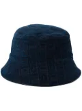 Ferragamo logo velvet bucket hat - Blue