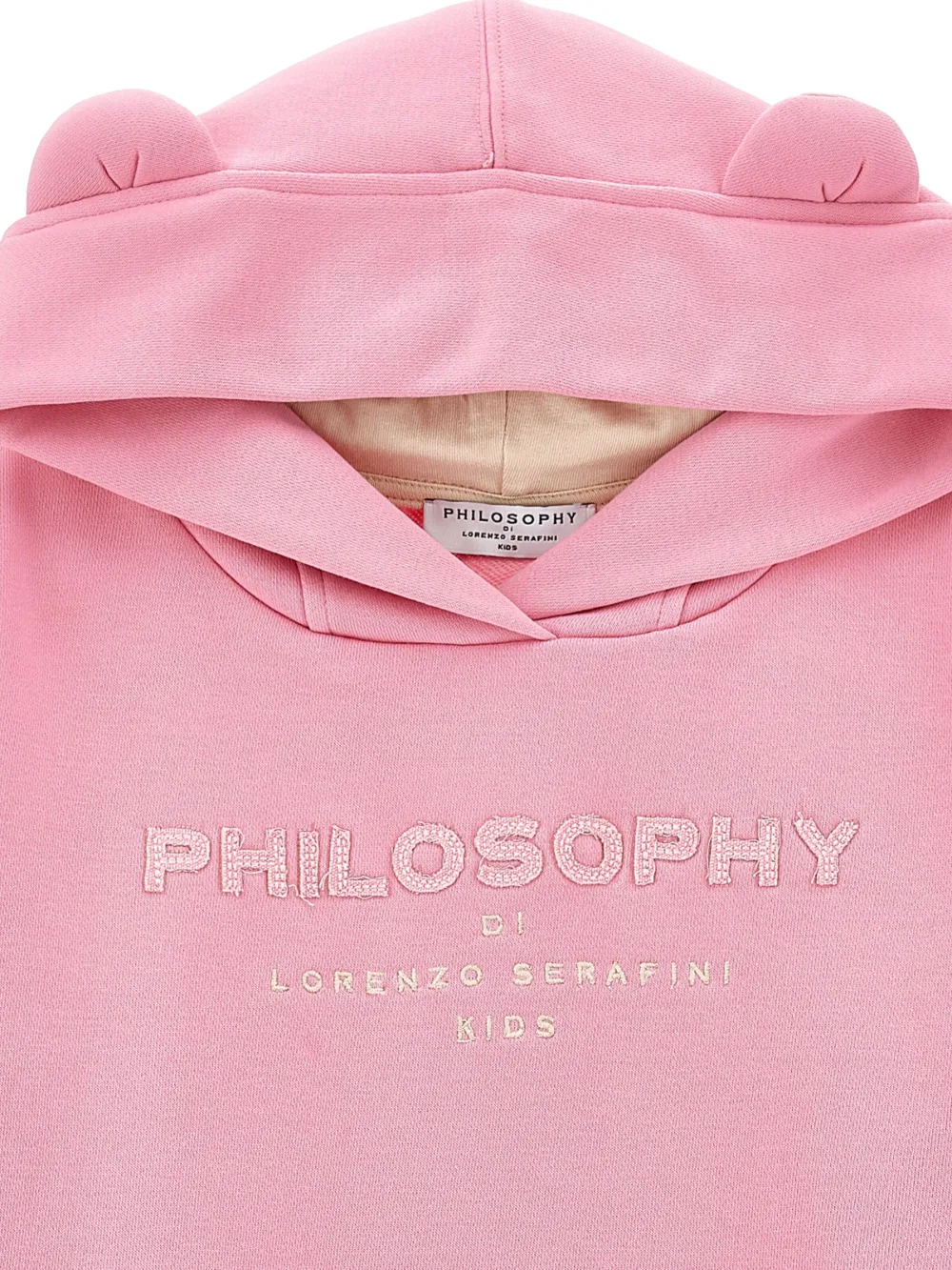 Philosophy Di Lorenzo Serafini Kids Hoodie van katoenblend met geborduurd logo Roze