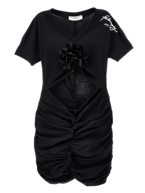 Philosophy Di Lorenzo Serafini Kids Kleid aus Stretch mit Blumendetail