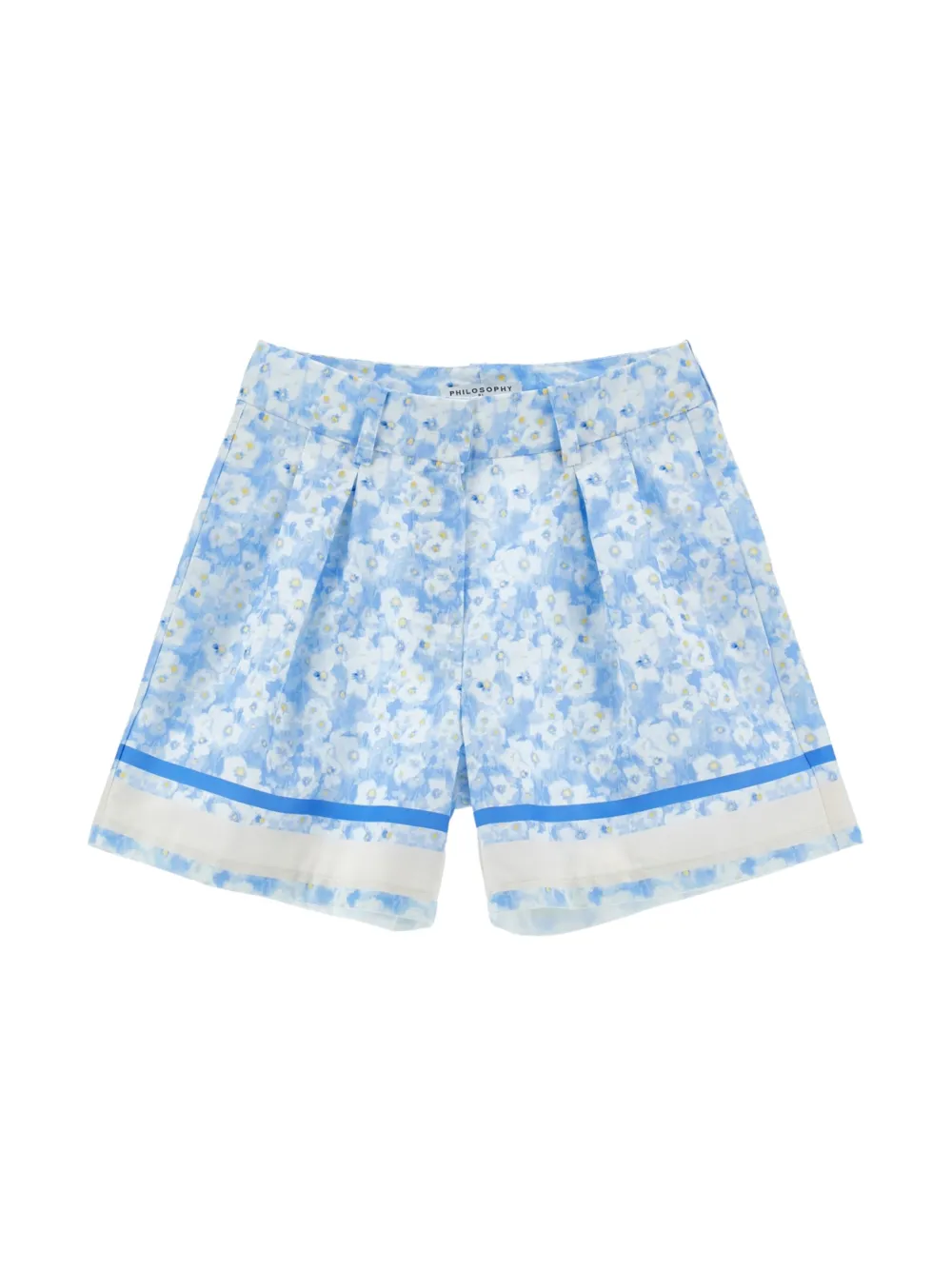 Philosophy Di Lorenzo Serafini Kids フローラル ショートパンツ - ブルー Philosophy Di Lorenzo Serafini Kids フローラル ショートパンツ - ブルー