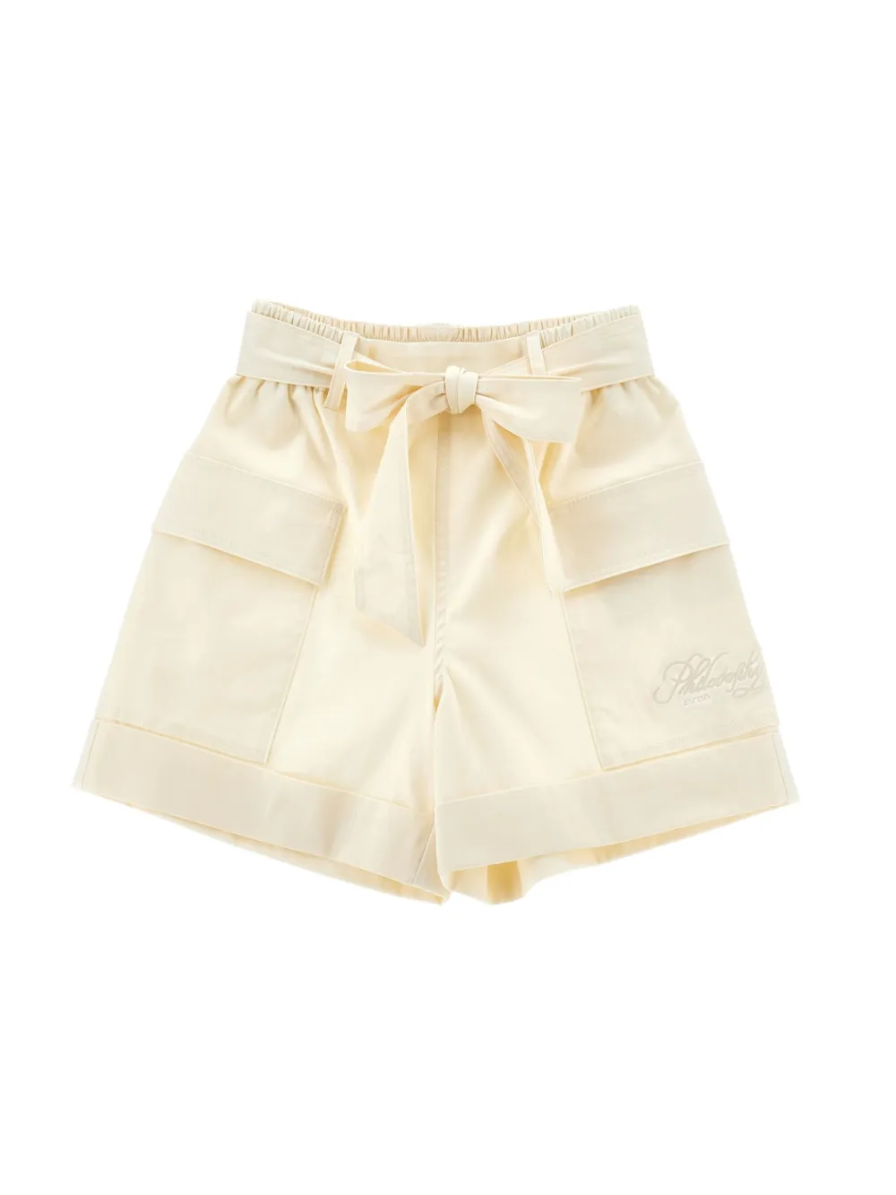 Philosophy Di Lorenzo Serafini Kids Shorts met geborduurd logo Beige