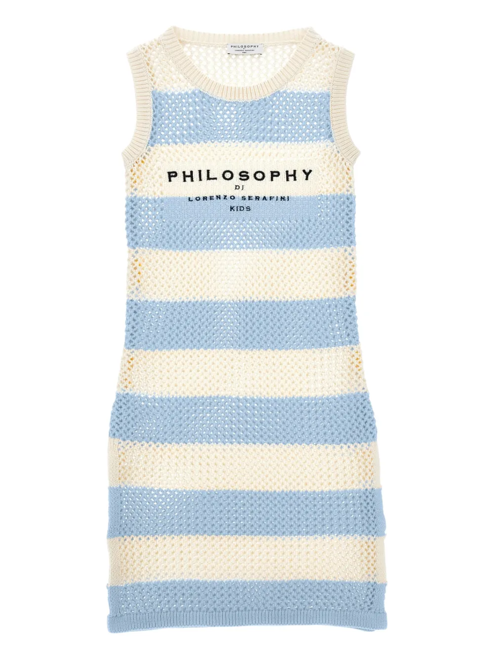 Philosophy Di Lorenzo Serafini Kids ストライプ ニットワンピース - ブルー Philosophy Di Lorenzo Serafini Kids ストライプ ニットワンピース - ブルー