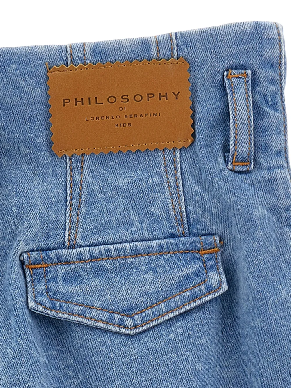 Philosophy Di Lorenzo Serafini Kids Spijkershorts met ceintuur Blauw