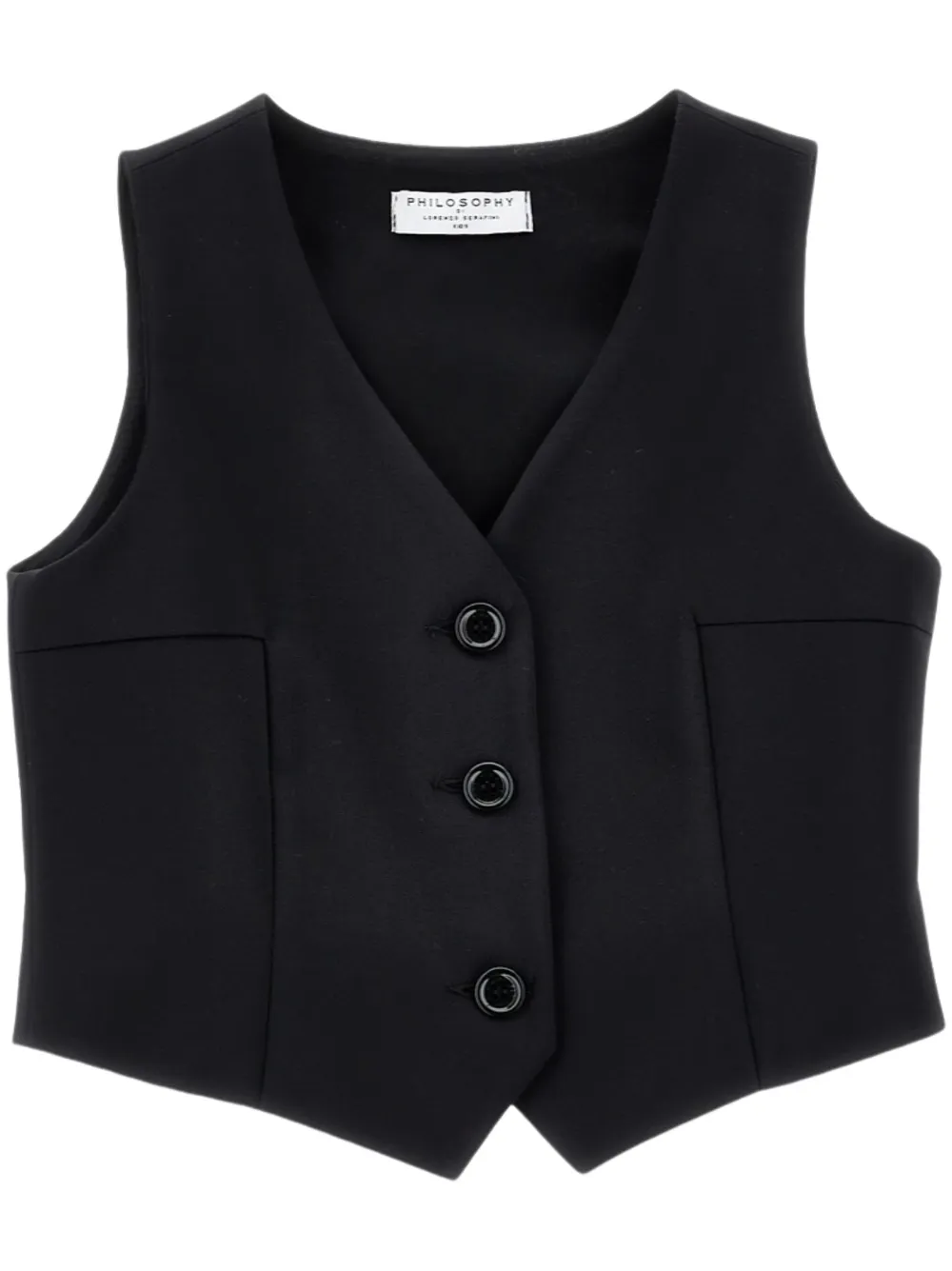 Philosophy Di Lorenzo Serafini Kids コットンブレンド ベスト - ブラック Philosophy Di Lorenzo Serafini Kids コットンブレンド ベスト - ブラック