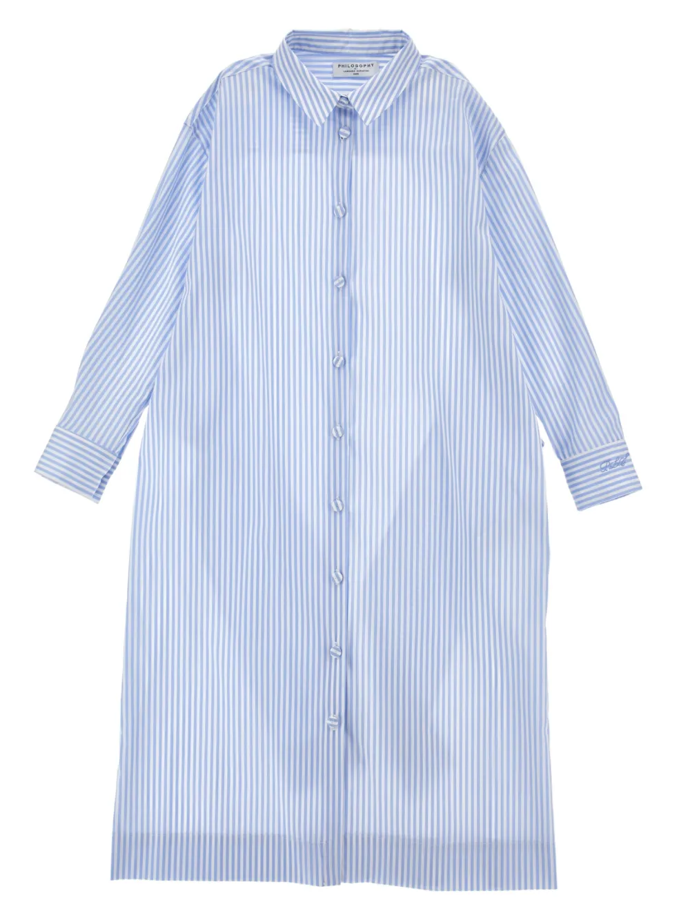 Philosophy Di Lorenzo Serafini Kids Gestreepte jurk van katoenblend Blauw