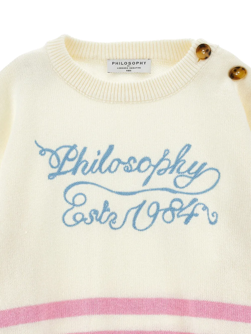 Philosophy Di Lorenzo Serafini Kids Katoenen gebreide trui Wit