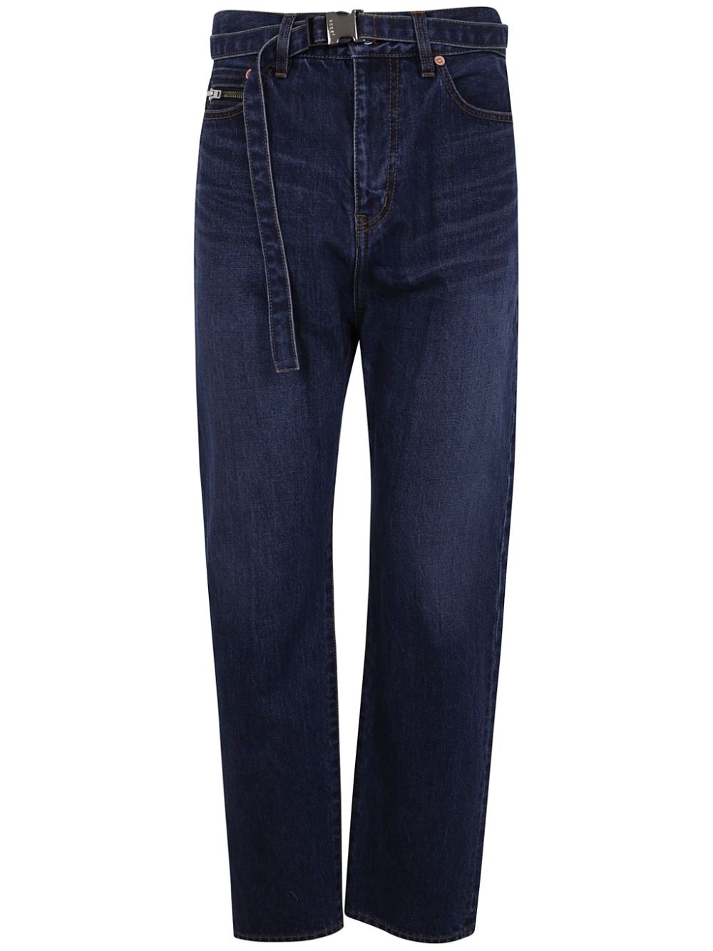 belted straight jeans