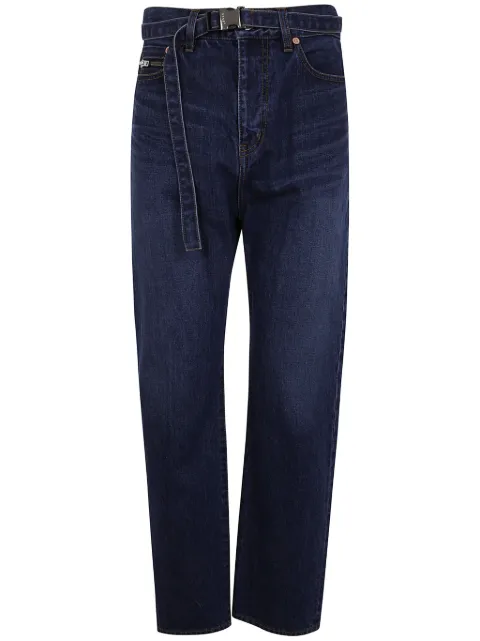 sacai belted straight jeans