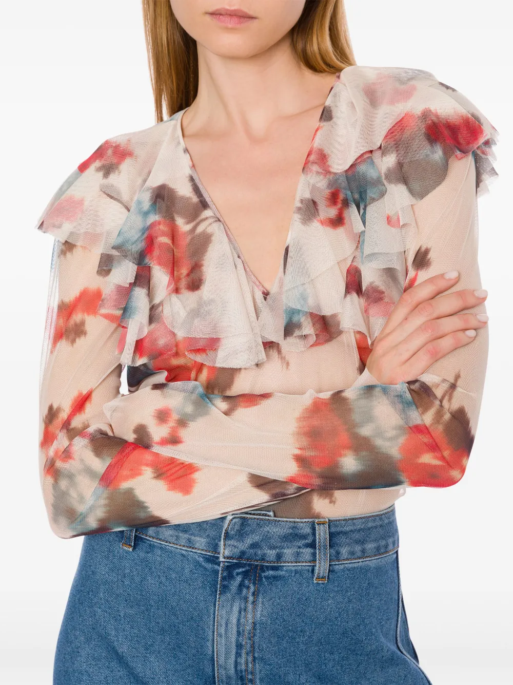 Philosophy Di Lorenzo Serafini Top met bloemenprint Beige