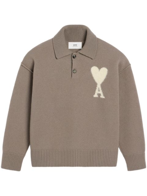 AMI Paris Ami de Coeur knitted polo 