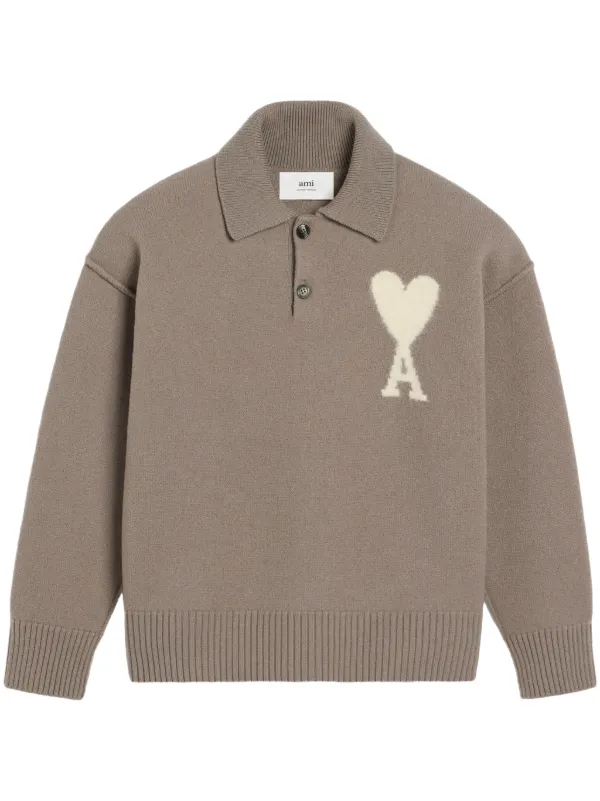 Black Ami De Coeur Polo Shirt | AMI PARIS