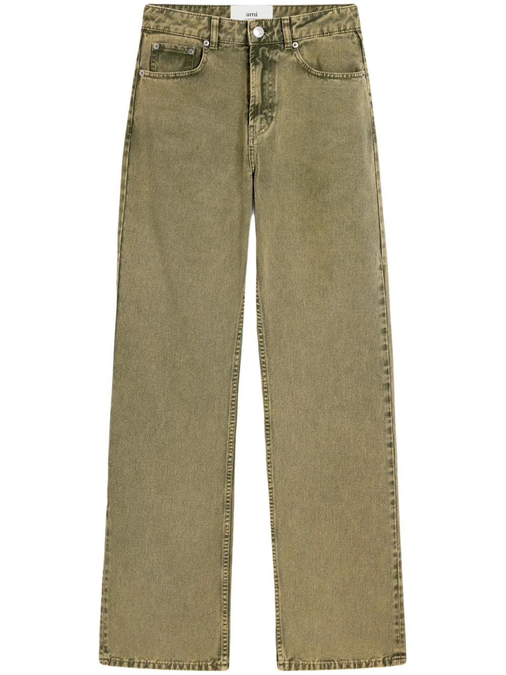 AMI Paris Jeans met wijde pijpen Groen