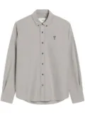 AMI Paris Ami de Coeur-embroidered button-down shirt - Grey