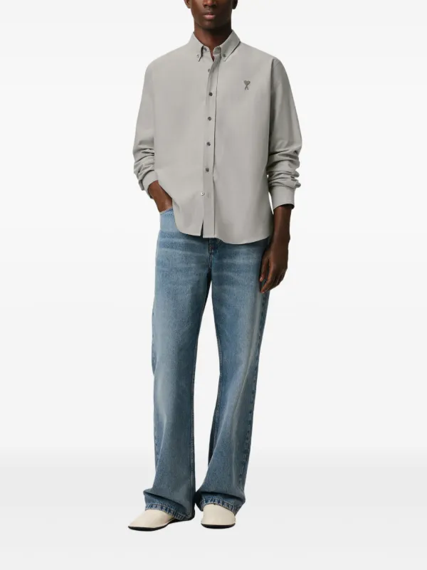 [AMI PARIS]Cotton Ami de Coeur Shirt★送料・関税込み★ AMI Paris Ami De Coeur Shirt | Grey | FARFETCH HK