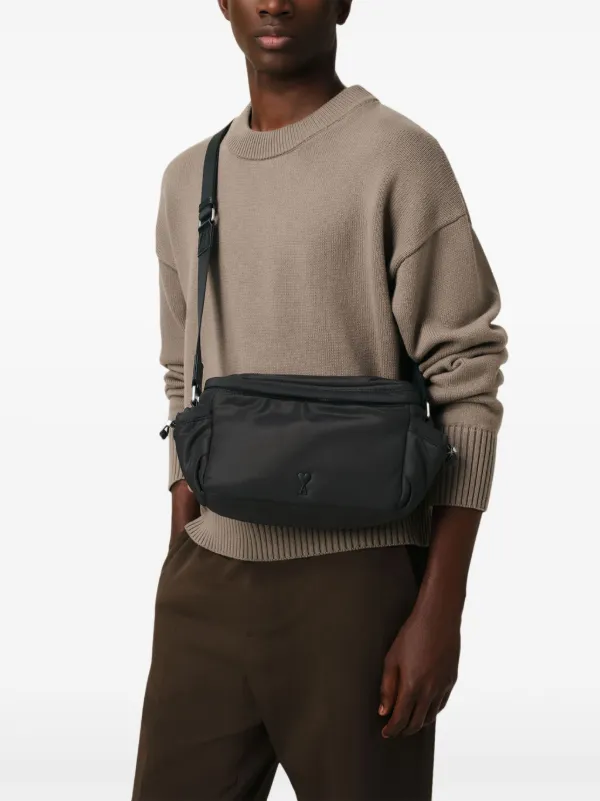 AMI Paris Ami De Coeur Messenger Bag | Black | FARFETCH